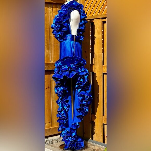 🆕 BRONX & BANCO 🧿 NWOT Aurora Cobalt Blue Gown, Sz L / US 8 - Picture 6 of 15